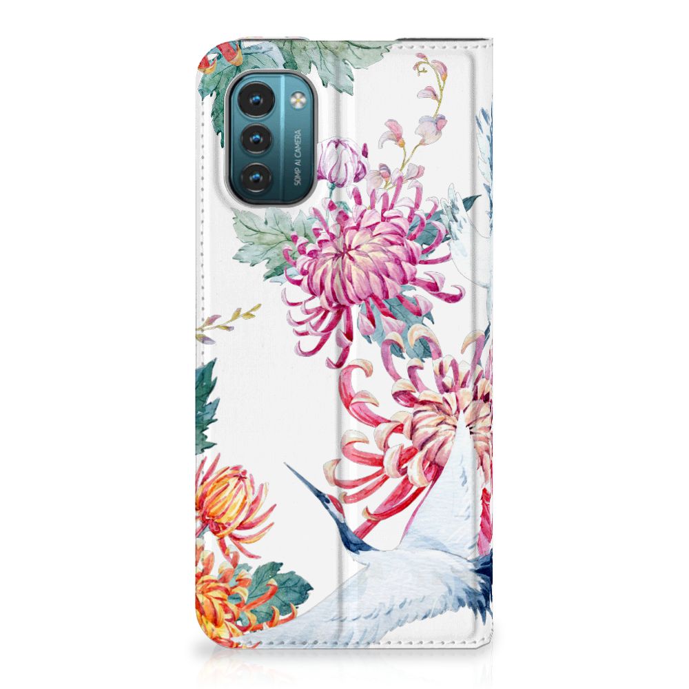 Nokia G11 | G21 Hoesje maken Bird Flowers
