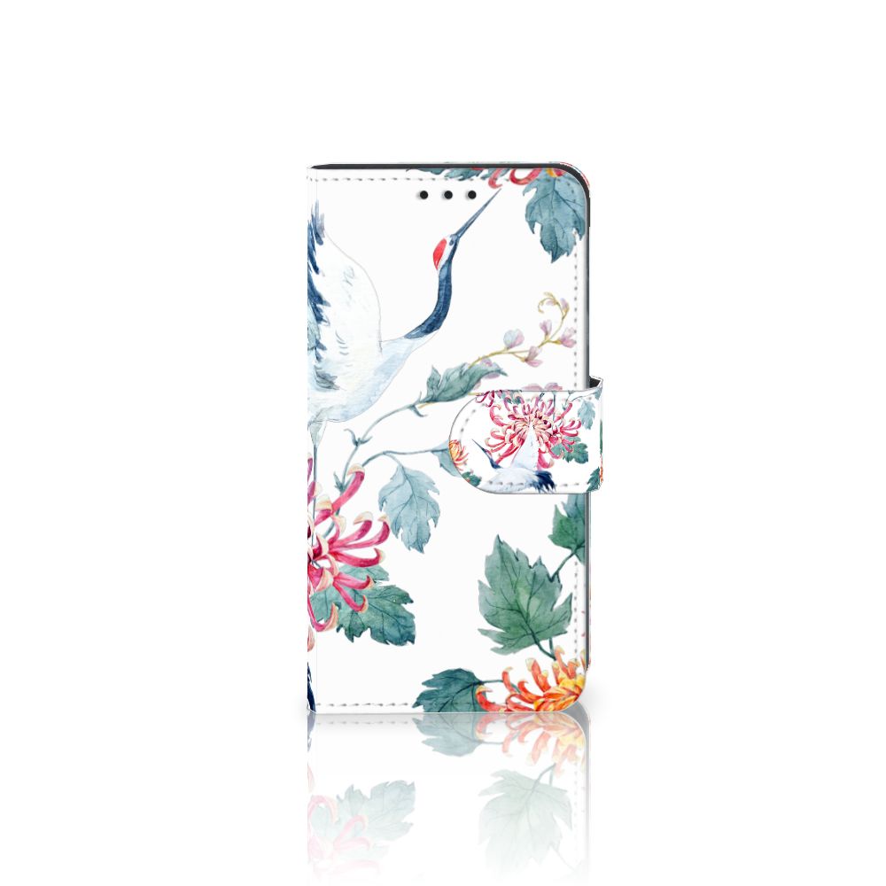 Samsung Galaxy A3 2017 Telefoonhoesje met Pasjes Bird Flowers