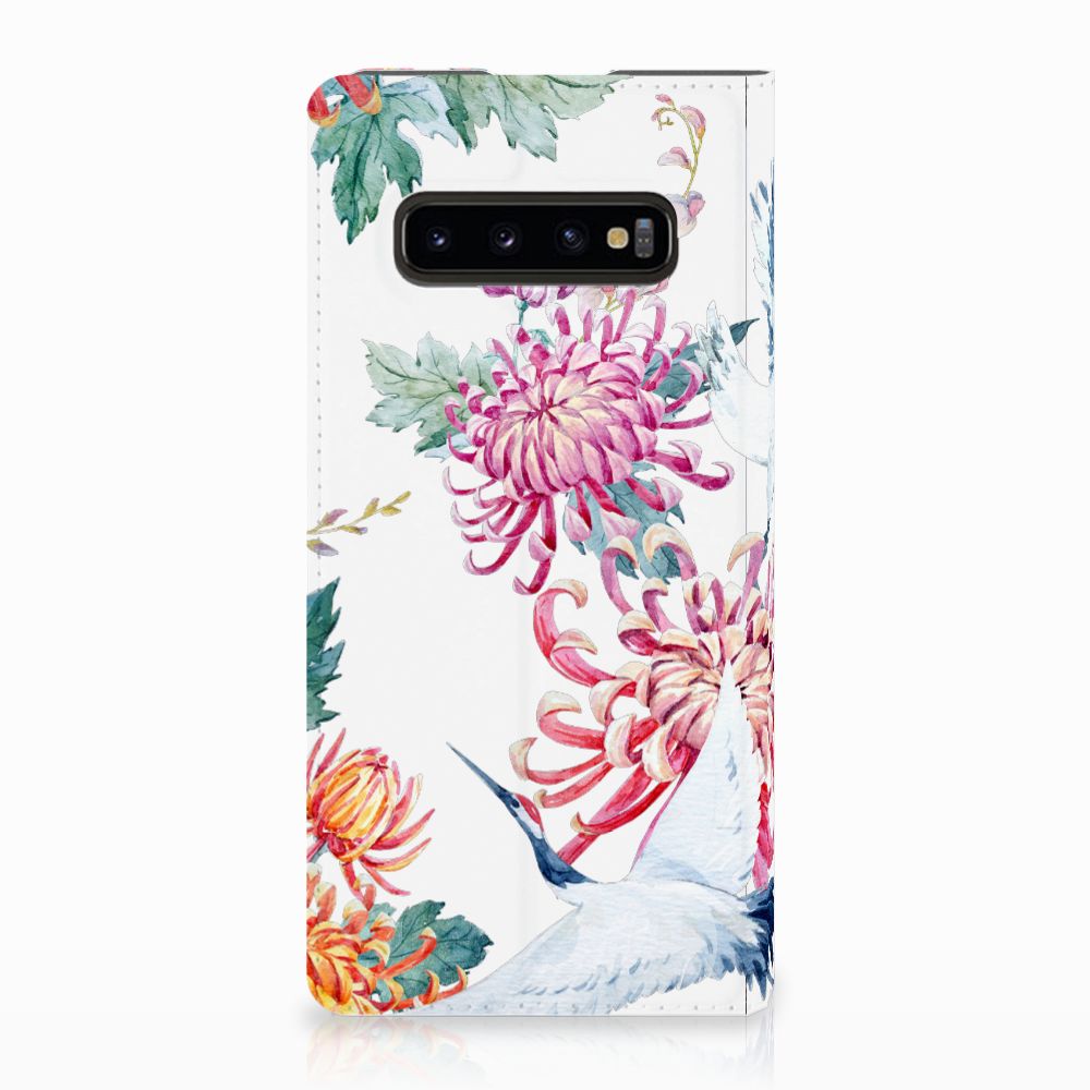 Samsung Galaxy S10 Plus Hoesje maken Bird Flowers