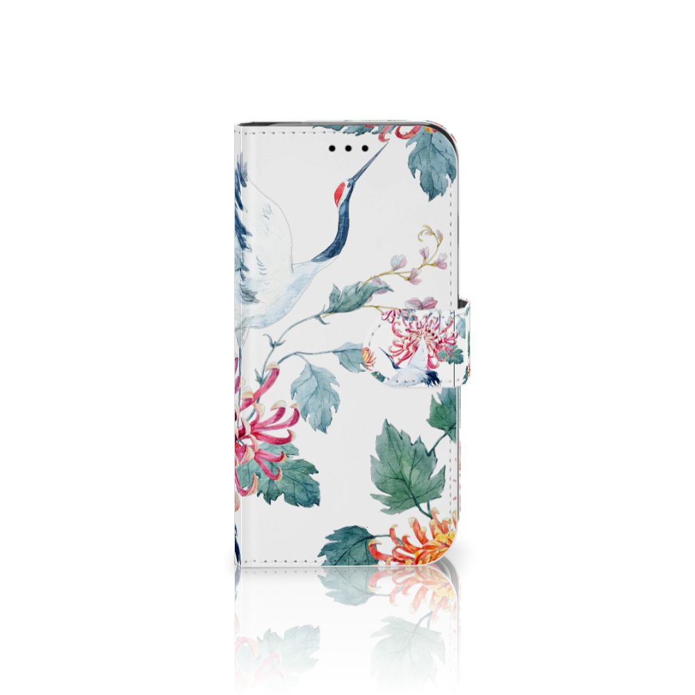 Apple iPhone X | Xs Telefoonhoesje met Pasjes Bird Flowers