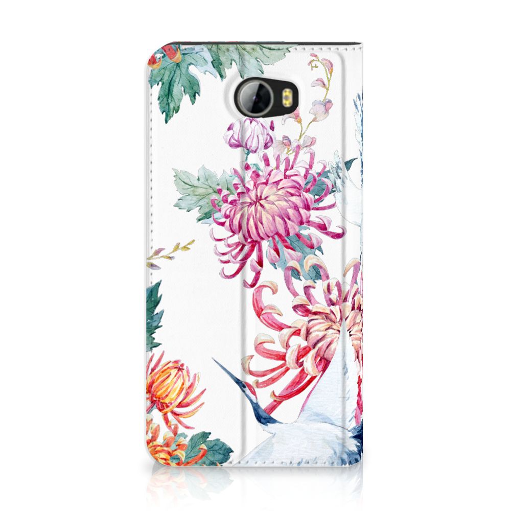 Huawei Y5 2 | Y6 Compact Hoesje maken Bird Flowers