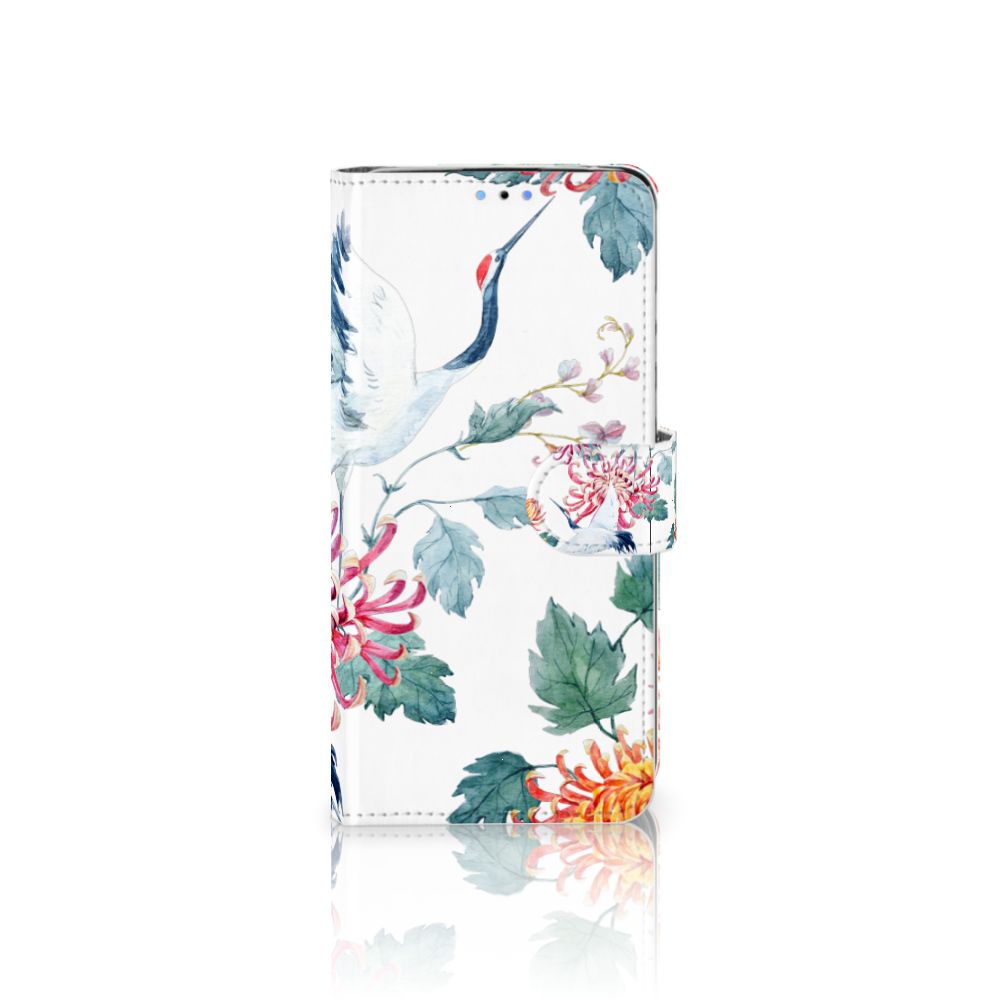 Huawei P30 Lite (2020) Telefoonhoesje met Pasjes Bird Flowers