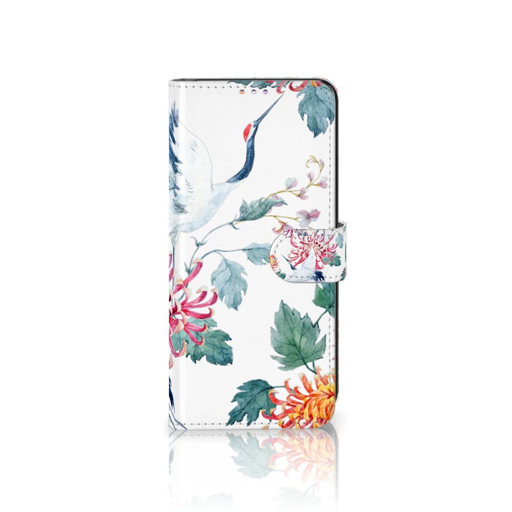 Samsung Galaxy M11 | A11 Telefoonhoesje met Pasjes Bird Flowers