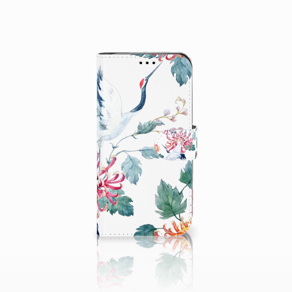 Apple iPhone Xr Telefoonhoesje met Pasjes Bird Flowers