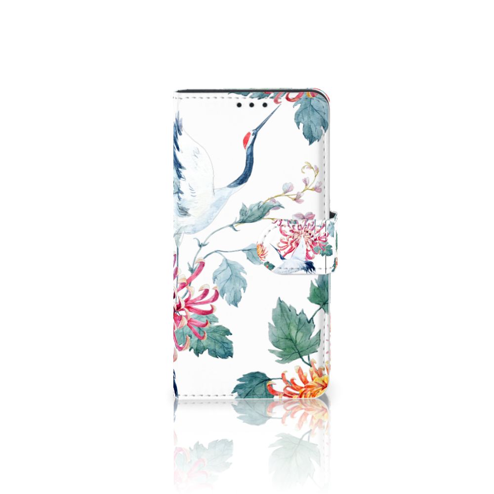 Nokia 1 Plus Telefoonhoesje met Pasjes Bird Flowers