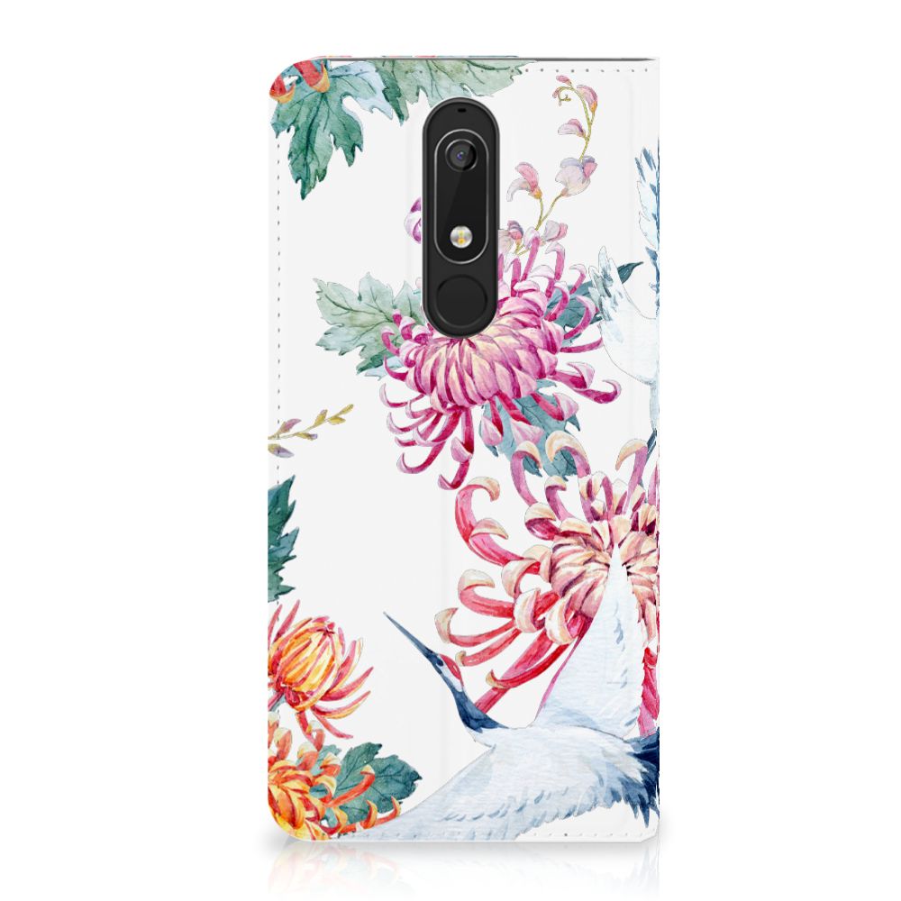 Nokia 5.1 (2018) Hoesje maken Bird Flowers