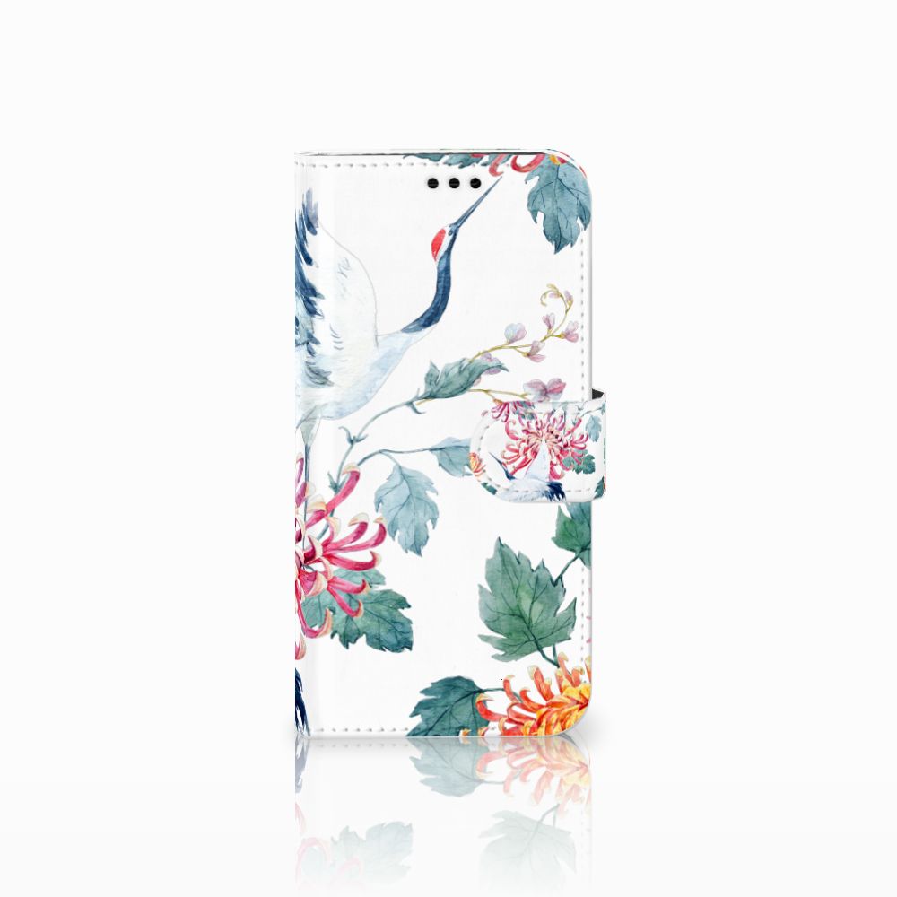 Samsung Galaxy A5 2017 Telefoonhoesje met Pasjes Bird Flowers