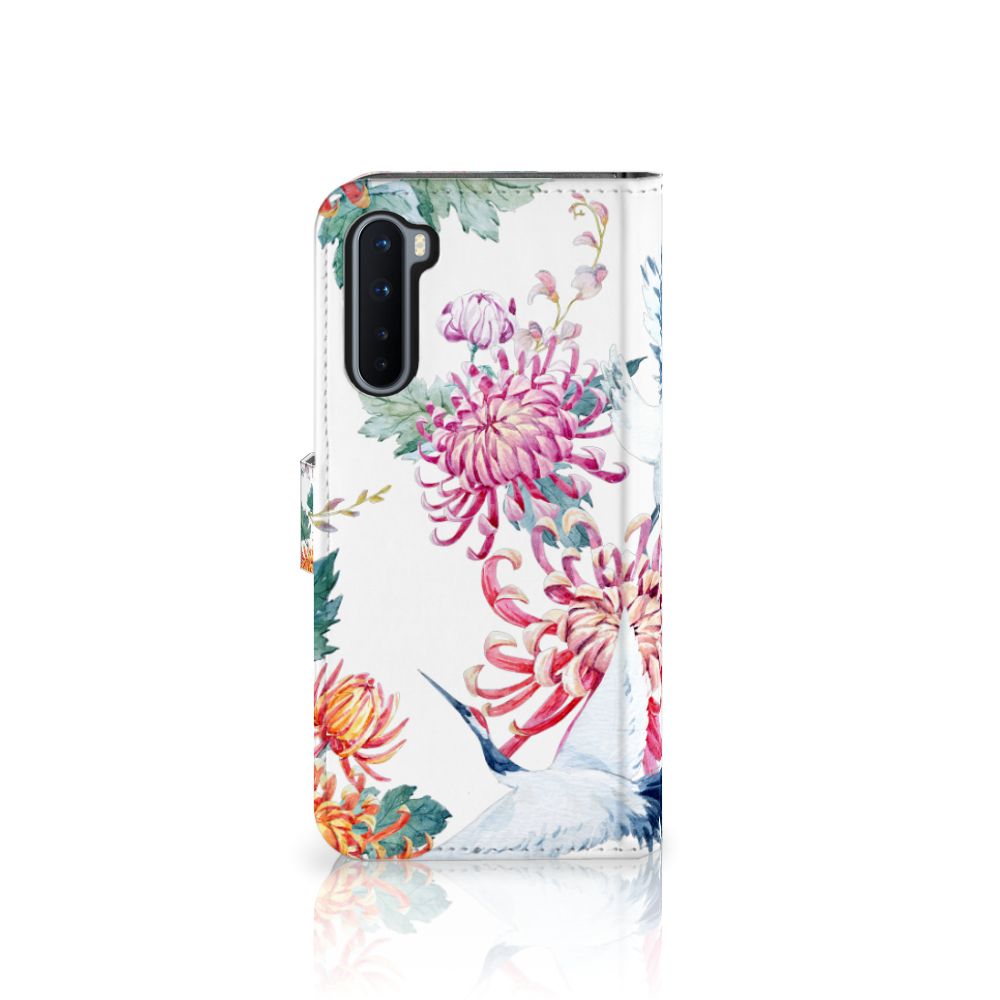 OnePlus Nord Telefoonhoesje met Pasjes Bird Flowers