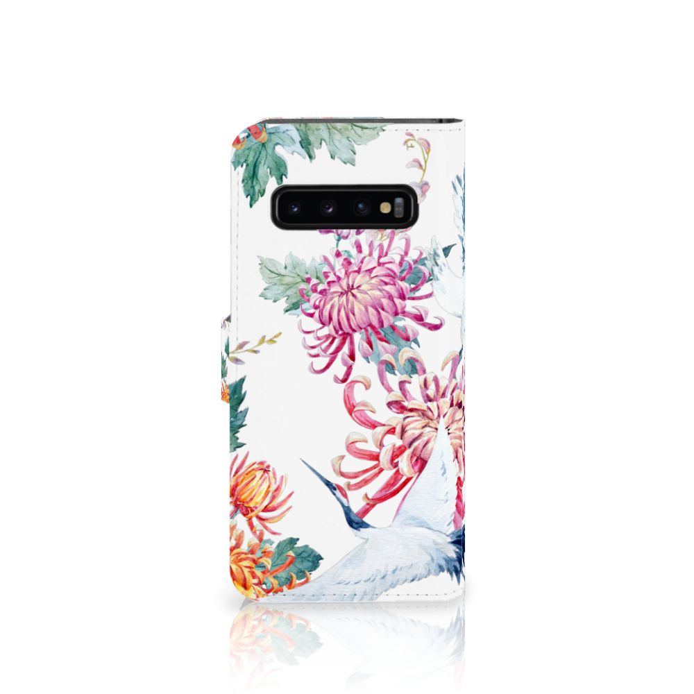 Samsung Galaxy S10 Telefoonhoesje met Pasjes Bird Flowers