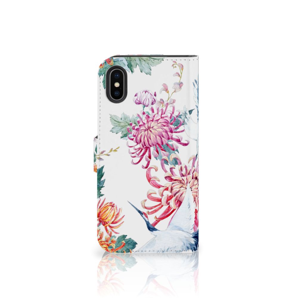 Apple iPhone X | Xs Telefoonhoesje met Pasjes Bird Flowers