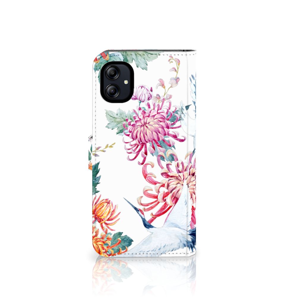 Samsung Galaxy A04e Telefoonhoesje met Pasjes Bird Flowers