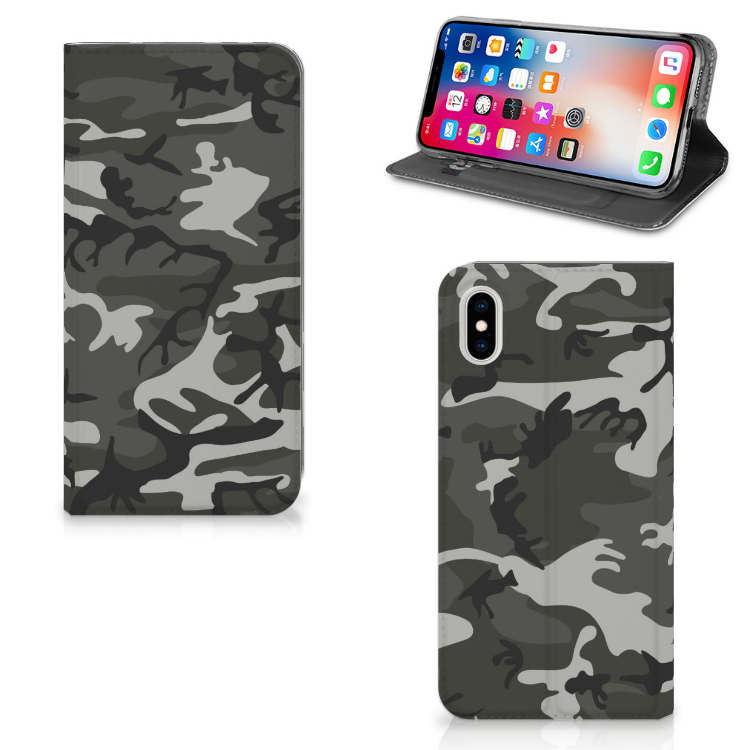 Apple iPhone Xs Max Uniek Standcase Hoesje Army Light