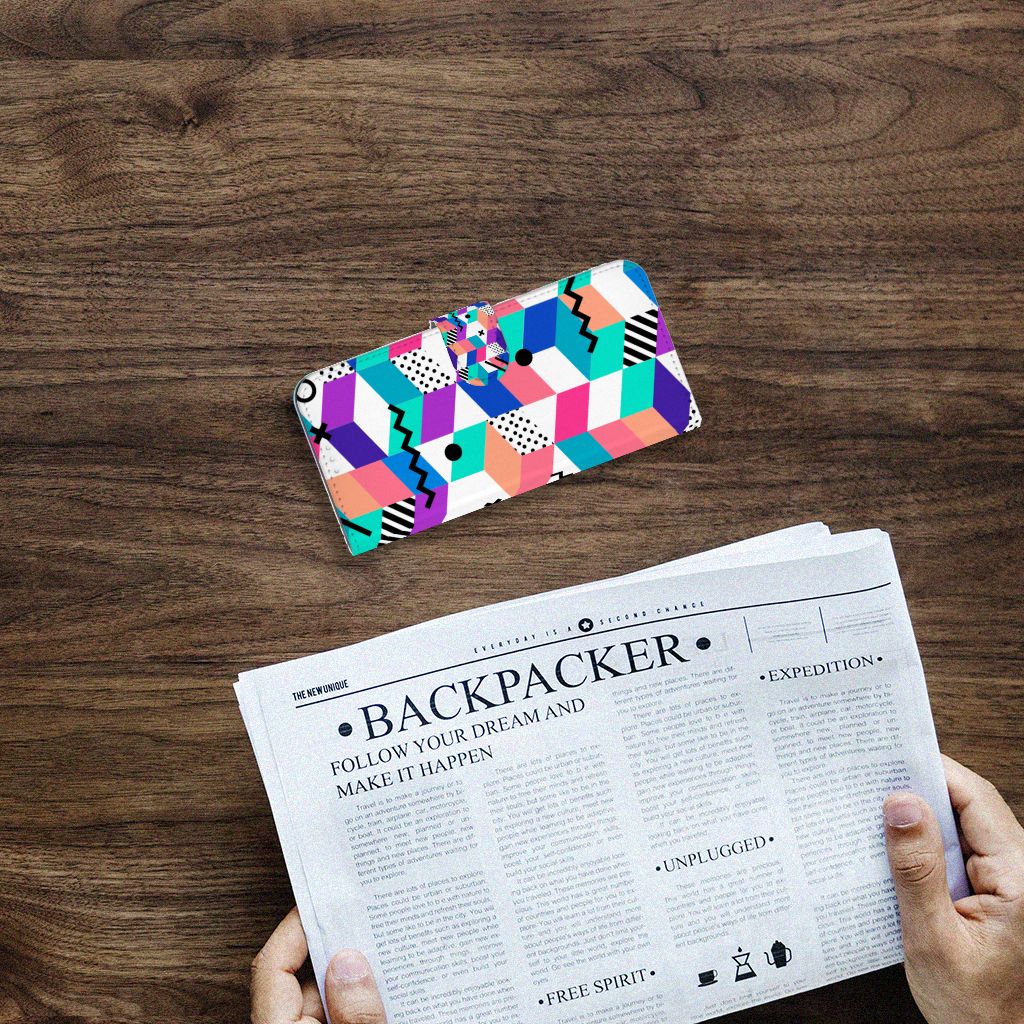 OnePlus 9 Book Case Blokken Kleurrijk