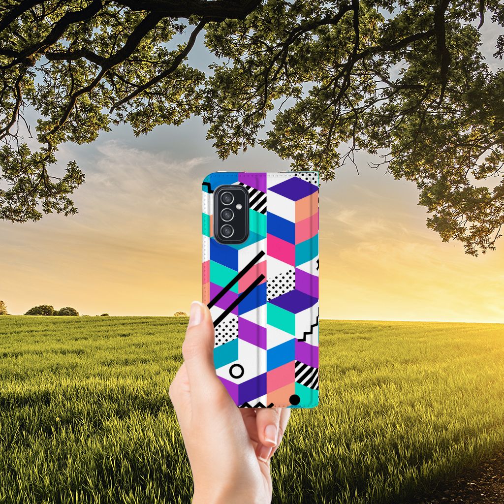 Samsung Galaxy M52 Stand Case Blokken Kleurrijk