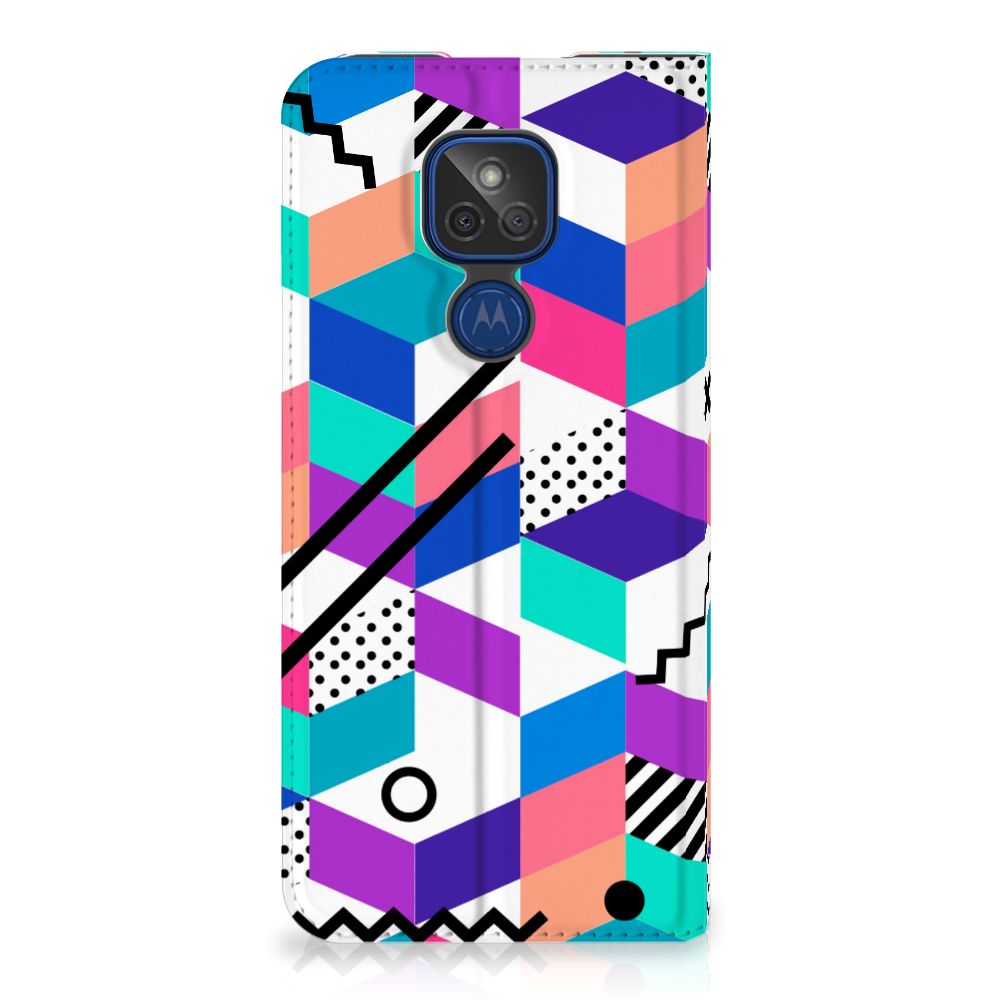 Motorola Moto G9 Play Stand Case Blokken Kleurrijk