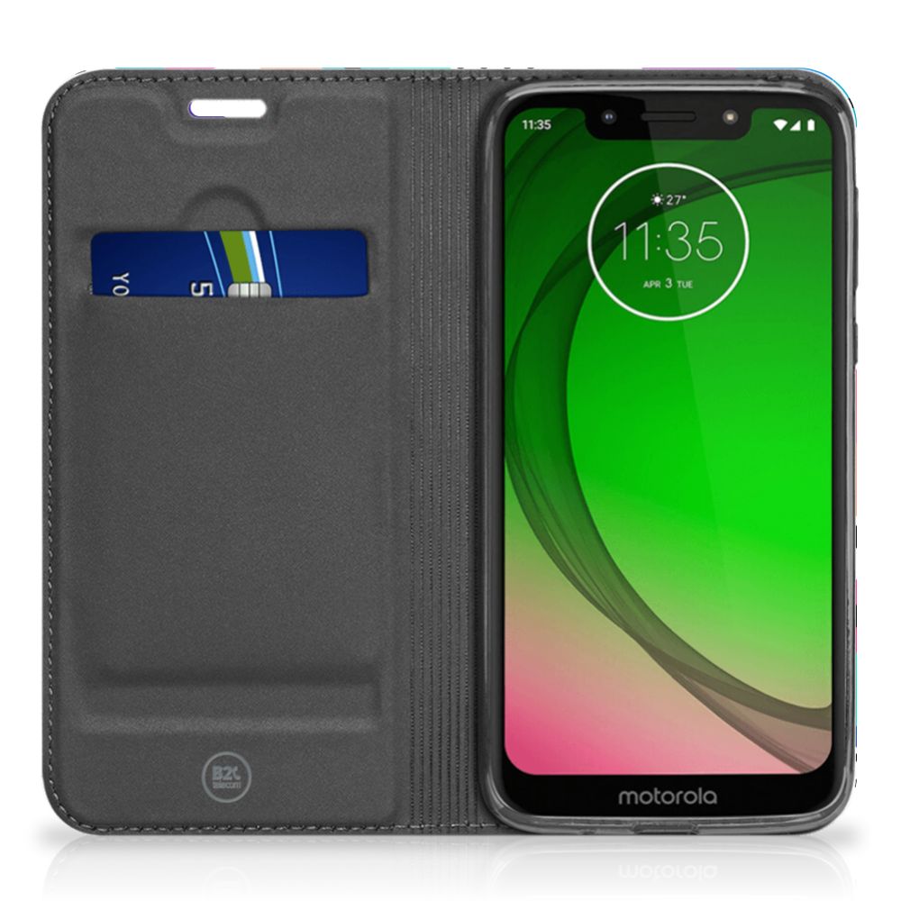 Motorola Moto G7 Play Stand Case Blokken Kleurrijk