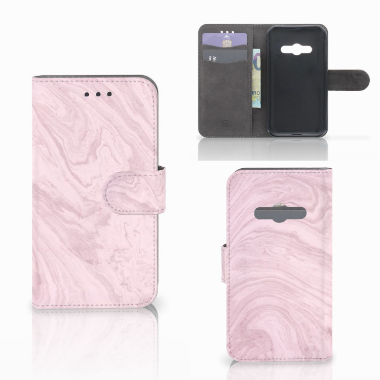 Samsung Galaxy Xcover 3 | Xcover 3 VE Bookcase Marble Pink - Origineel Cadeau Vriendin