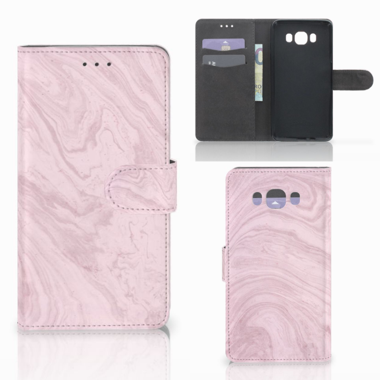Samsung Galaxy J7 2016 Bookcase Marble Pink - Origineel Cadeau Vriendin