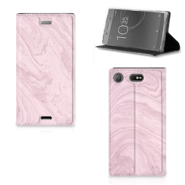 Sony Xperia XZ1 Compact Standcase Marble Pink - Origineel Cadeau Vriendin