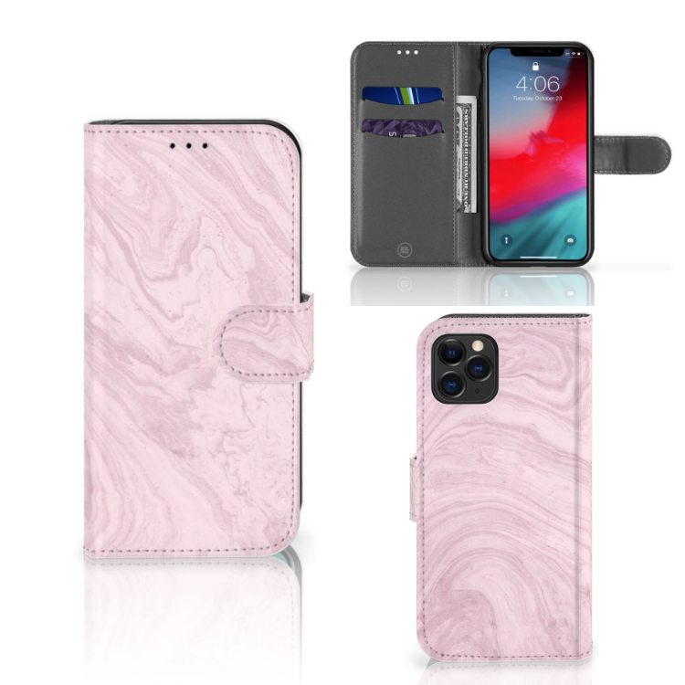Apple iPhone 11 Pro Bookcase Marble Pink