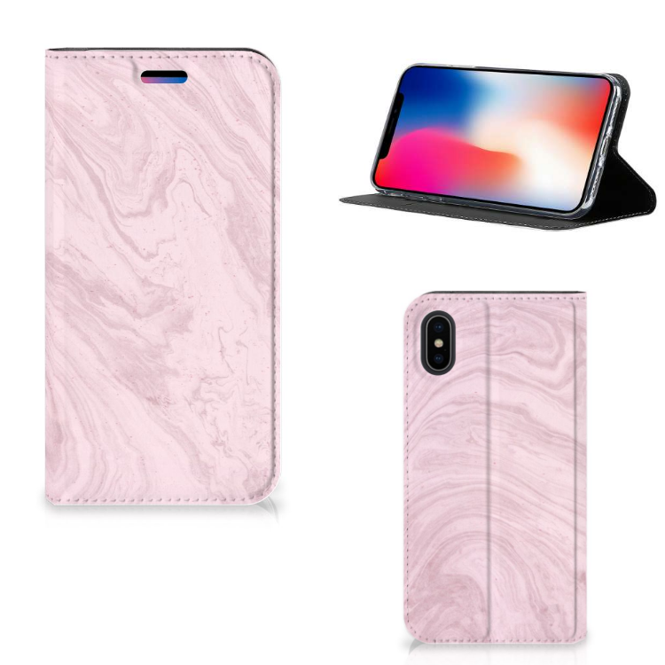 Apple iPhone X | Xs Standcase Marble Pink - Origineel Cadeau Vriendin