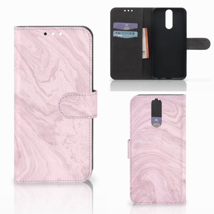 Huawei Mate 10 Lite Bookcase Marble Pink - Origineel Cadeau Vriendin