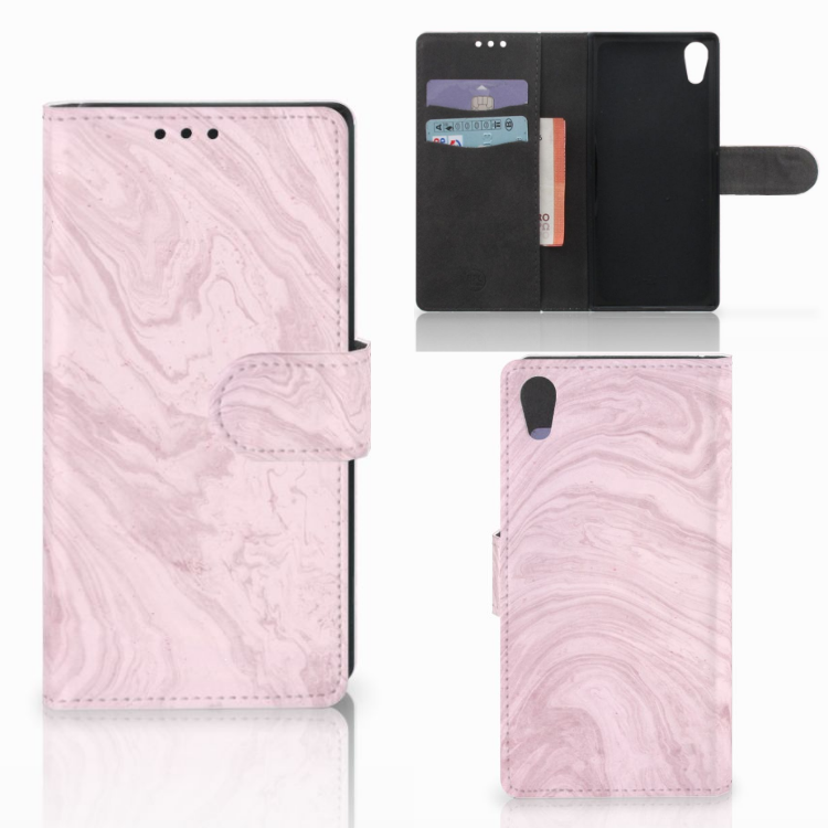 Sony Xperia XA1 Bookcase Marble Pink - Origineel Cadeau Vriendin