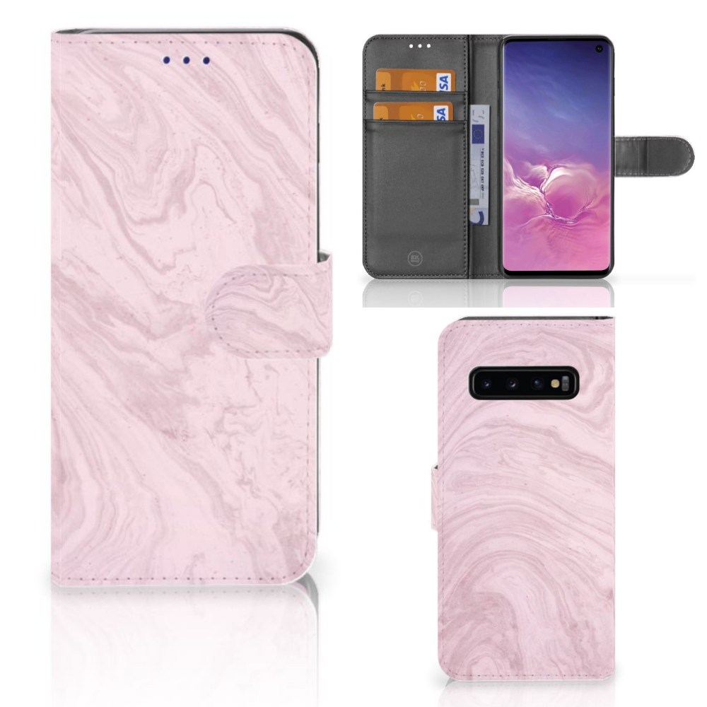 Samsung Galaxy S10 Bookcase Marble Pink - Origineel Cadeau Vriendin