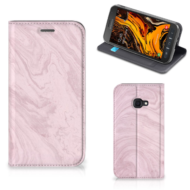 Samsung Galaxy Xcover 4s Standcase Marble Pink - Origineel Cadeau Vriendin