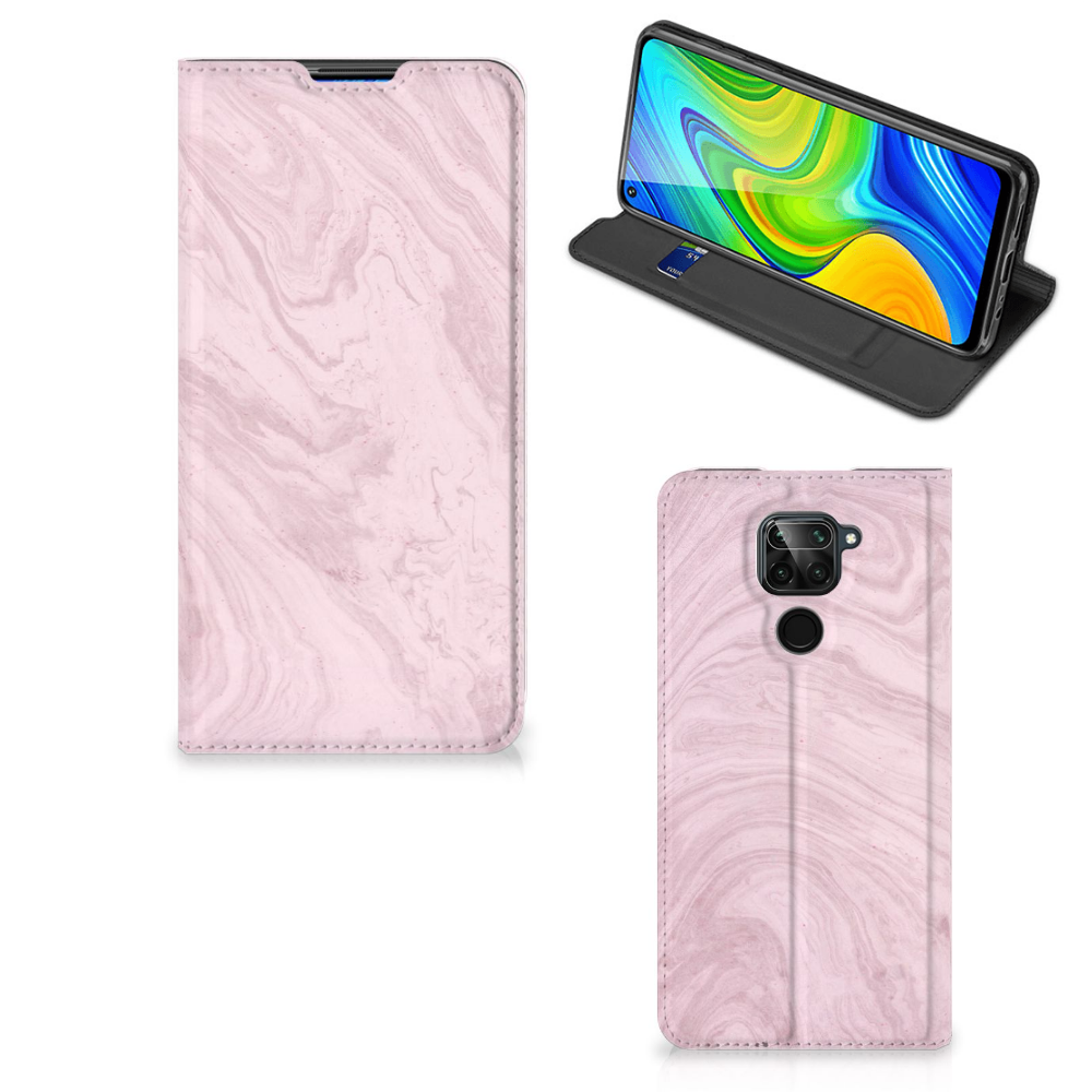 Xiaomi Redmi Note 9 Standcase Marble Pink - Origineel Cadeau Vriendin