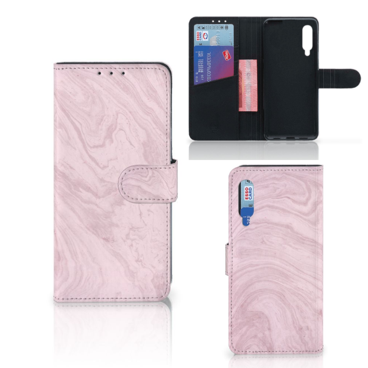 Xiaomi Mi 9 Bookcase Marble Pink - Origineel Cadeau Vriendin