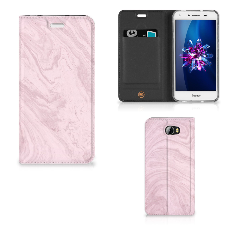 Huawei Y5 2 | Y6 Compact Standcase Marble Pink - Origineel Cadeau Vriendin