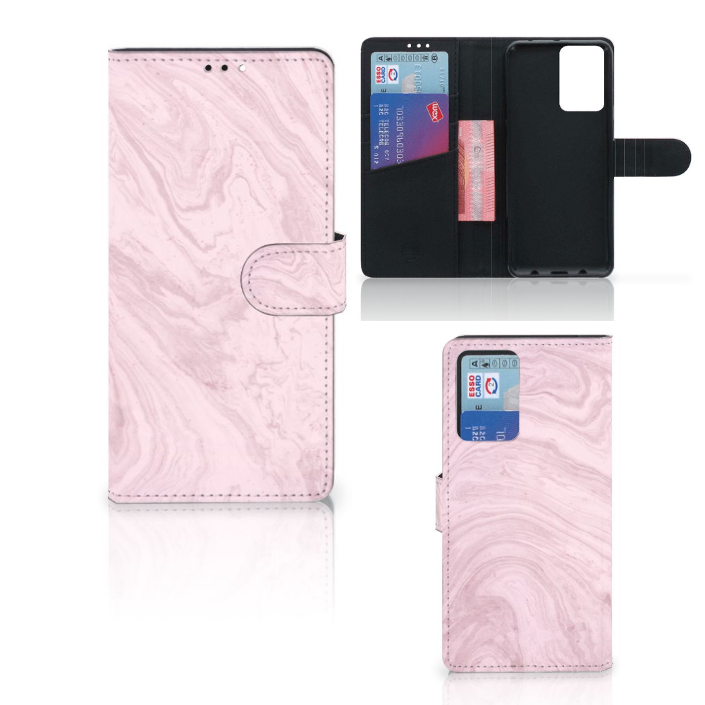 Xiaomi Redmi Note 10 Pro Bookcase Marble Pink - Origineel Cadeau Vriendin