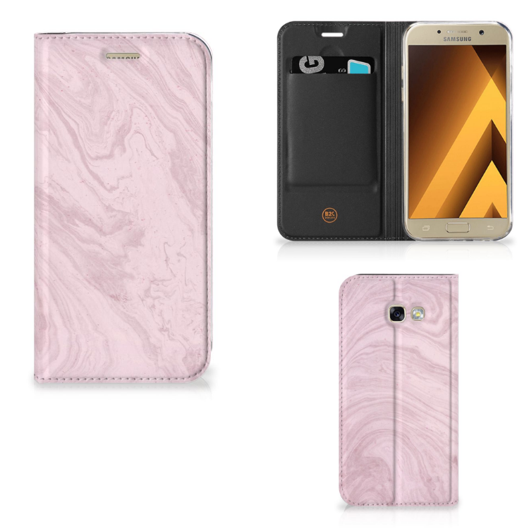 Samsung Galaxy A5 2017 Standcase Marble Pink - Origineel Cadeau Vriendin