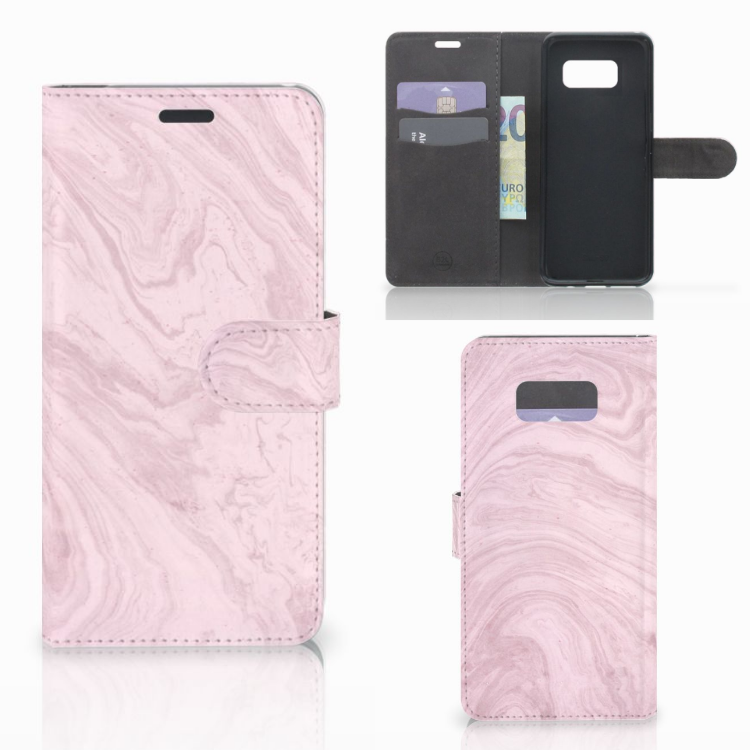 Samsung Galaxy S8 Plus Bookcase Marble Pink - Origineel Cadeau Vriendin