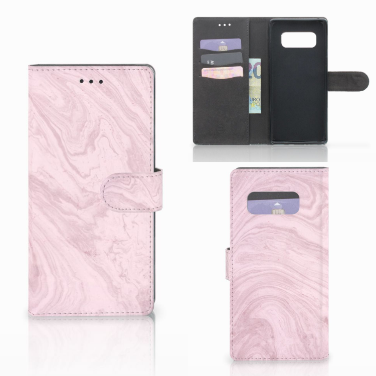 Samsung Galaxy Note 8 Bookcase Marble Pink - Origineel Cadeau Vriendin