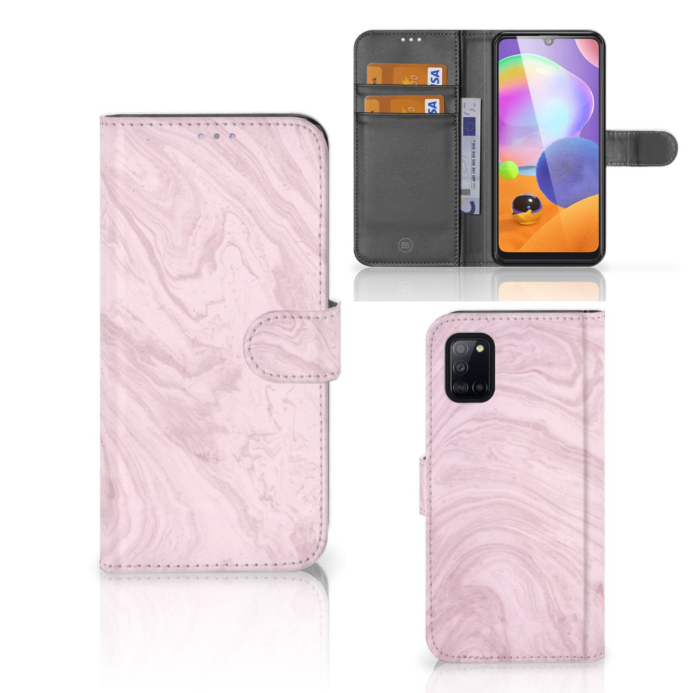 Samsung Galaxy A31 Bookcase Marble Pink - Origineel Cadeau Vriendin