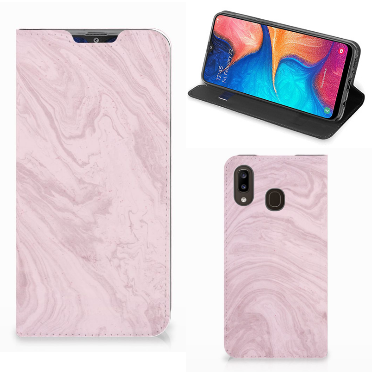 Samsung Galaxy A30 Standcase Marble Pink - Origineel Cadeau Vriendin