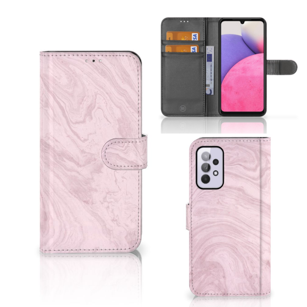 Samsung Galaxy A33 5G Bookcase Marble Pink - Origineel Cadeau Vriendin