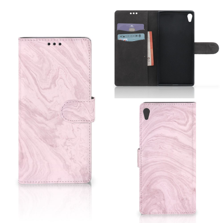 Sony Xperia XA Ultra Bookcase Marble Pink - Origineel Cadeau Vriendin
