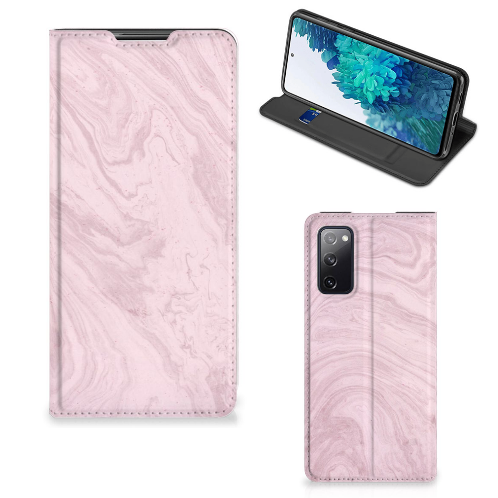 Samsung Galaxy S20 FE Standcase Marble Pink - Origineel Cadeau Vriendin
