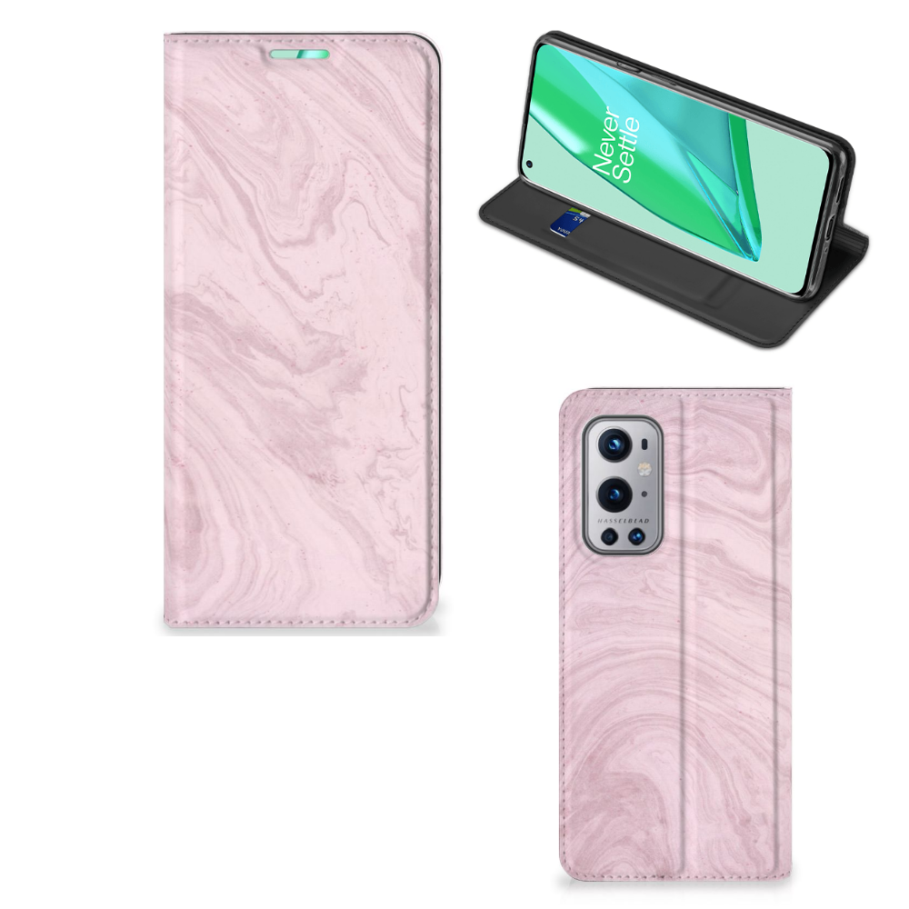 OnePlus 9 Pro Standcase Marble Pink - Origineel Cadeau Vriendin