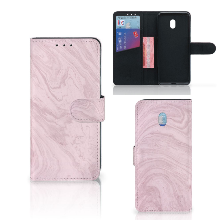 Xiaomi Redmi 8A Bookcase Marble Pink - Origineel Cadeau Vriendin