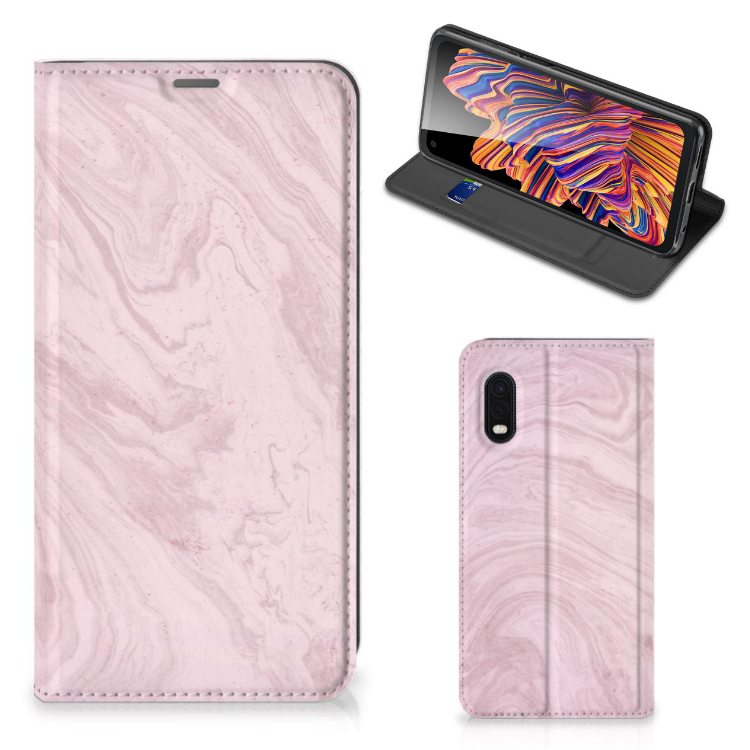 Samsung Xcover Pro Standcase Marble Pink - Origineel Cadeau Vriendin