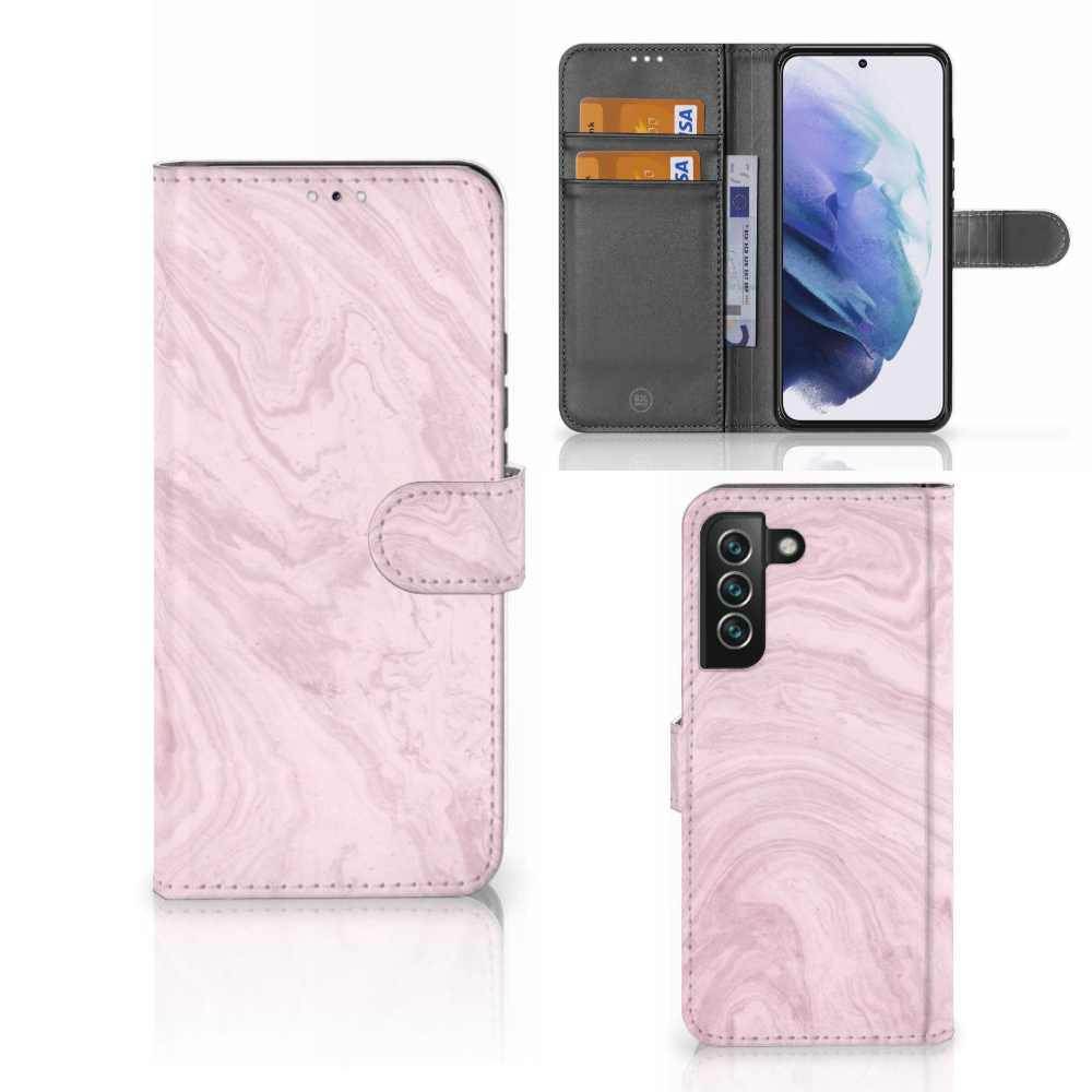 Samsung Galaxy S22 Plus Bookcase Marble Pink - Origineel Cadeau Vriendin