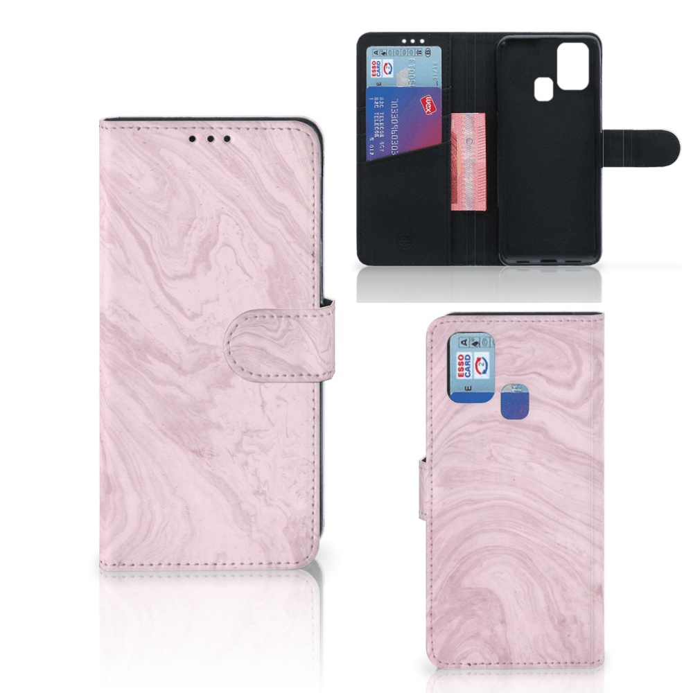 Samsung Galaxy M31 Bookcase Marble Pink - Origineel Cadeau Vriendin