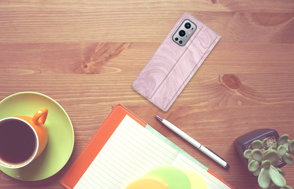 OnePlus 9 Pro Standcase Marble Pink - Origineel Cadeau Vriendin