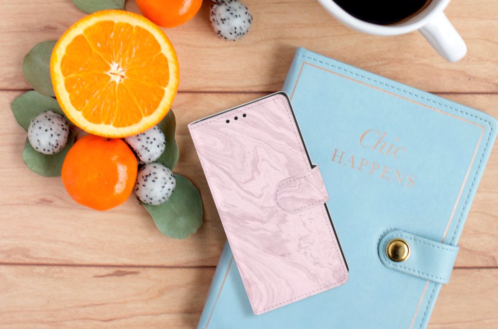 Sony Xperia XA1 Bookcase Marble Pink - Origineel Cadeau Vriendin