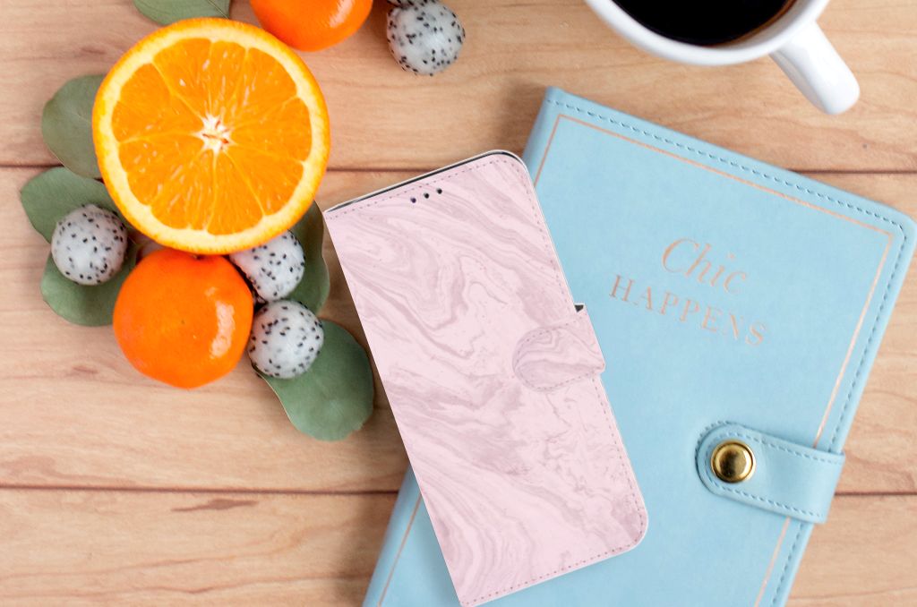Samsung Galaxy A70 Bookcase Marble Pink - Origineel Cadeau Vriendin