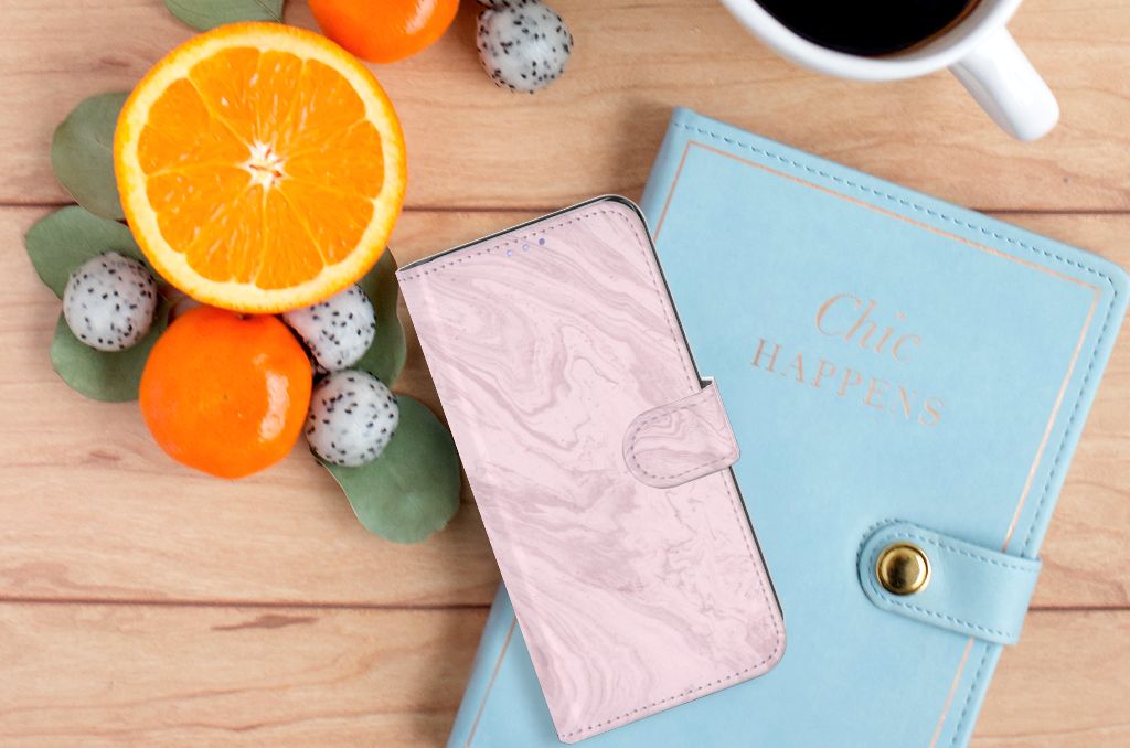 OPPO Find X3 Lite Bookcase Marble Pink - Origineel Cadeau Vriendin